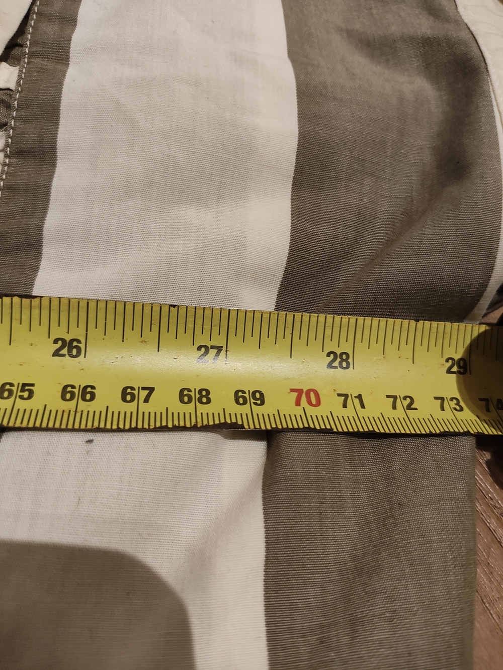 Men's Short-Sleeve Stripe Button-Up Shirt - Olive & White - Picture 4 of 5